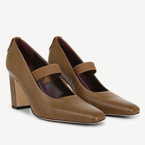 Franco Sarto Flexa Bria Mary Jane Pump Woodland Taupe Brown Leather - Picture 1 of 10